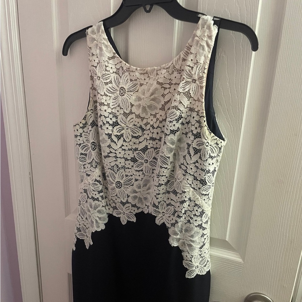 Blue and white lace Lauren Ralph Lauren dress.